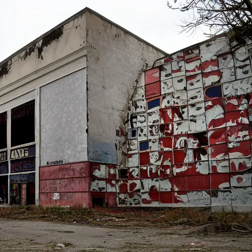 Image similar to abandoned blockbusters,
