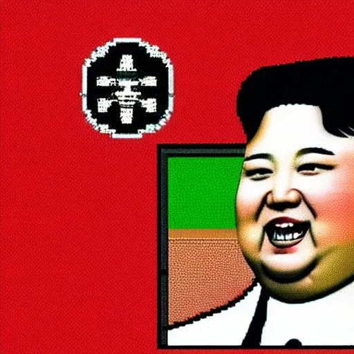 Image similar to kim - jong - un - as - a - boss - battle - in - final - fantasy - 4, video - game, 1 6 - bit, high - detail, pixelation,