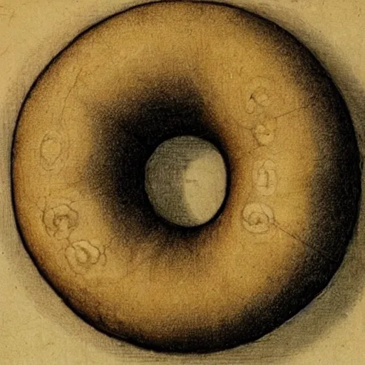 Prompt: anatomical sketch of a doughnut by leonardo da vinci