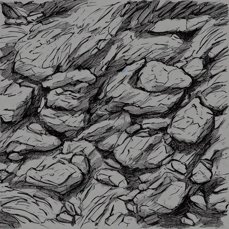 Image similar to a stylized illustration of a rock