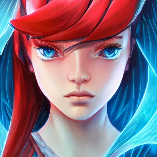 Image similar to blaziken, beautiful, detailed symmetrical close up portrait, intricate complexity, in the style of artgerm and ilya kuvshinov, magic the gathering art