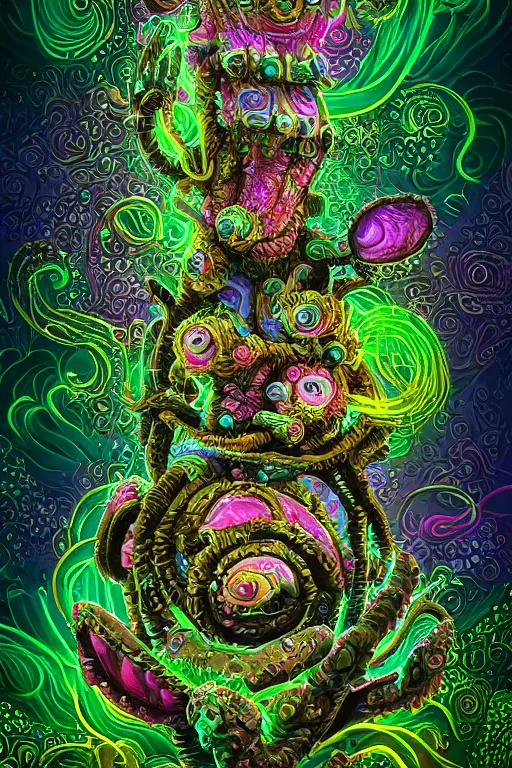 Image similar to creature sushi roots cactus elemental flush of force nature micro world fluo light deepdream a wild amazing steampunk baroque ancient alien creature, intricate detail, colorful digital painting radiating a glowing aura global illumination ray tracing