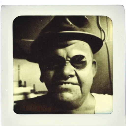 Image similar to Polaroid photo of el diablito loteria character, studio