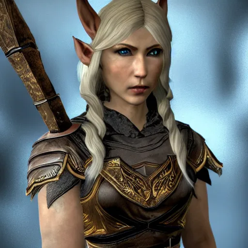 Prompt: professional photo of an female skyrim high elf, real, high definition, 4k, hdr, ultra detailed