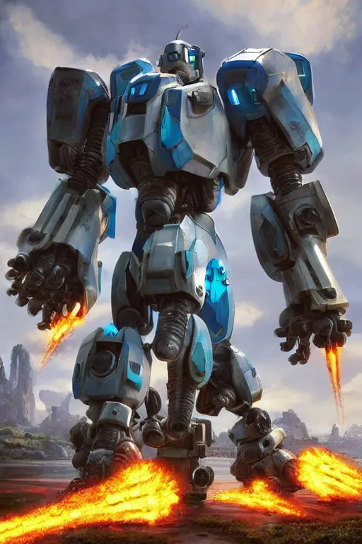 Image similar to mechwarrior 5 : mercenaries mech megaman transformer robot boss tank engine game octane render, 4 k, hd 2 0 2 2 3 d cgi rtx hdr style chrome reflexion glow fanart, global illumination ray tracing hdr fanart arstation by ian pesty by jesper ejsing pixar and disney unreal zbrush central hardmesh