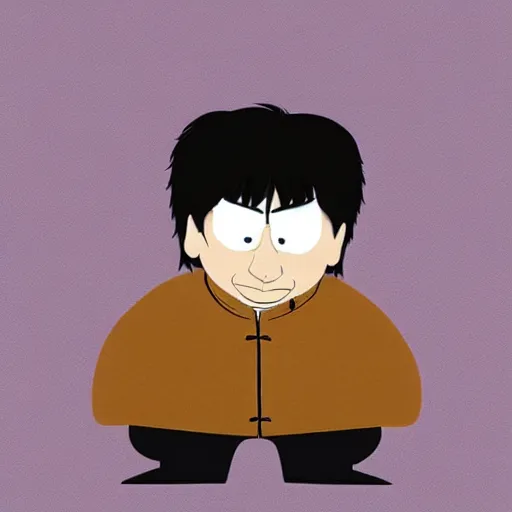 Image similar to jackie chan, in the style of south park