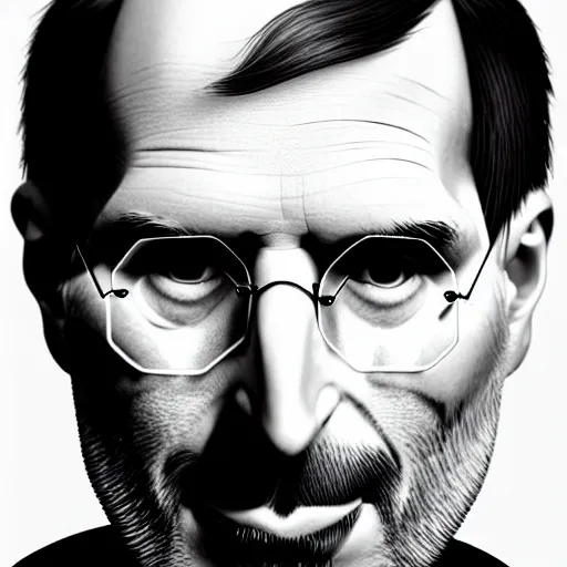 Image similar to face made of many small apples and fruit, steve jobs, highly detailed, illustration, intricate portrait design, diffuse lighting, aesthetic, trending on artstation