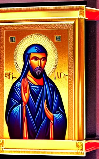 Image similar to orthodox icon of kanye west