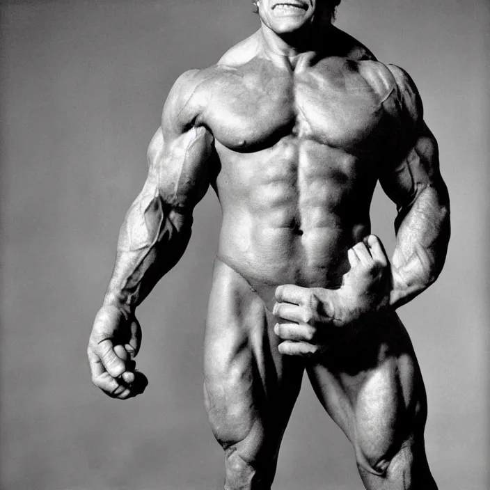 Prompt: a color photo portrait of the incredible hulk in new york city by richard avedon dramatic lighting.