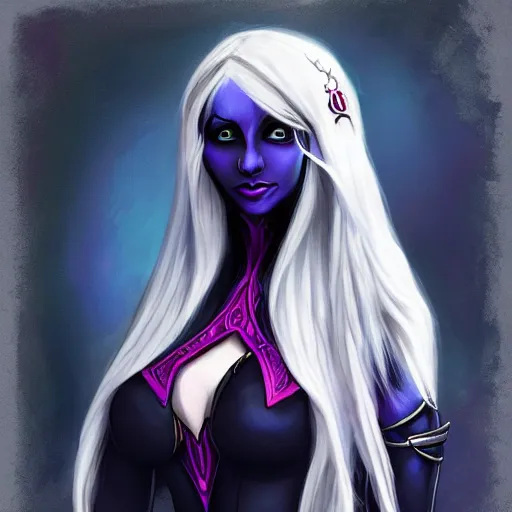 Prompt: drow priestess d&d character commission, featured on ArtStation