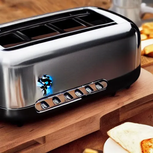Prompt: a toaster inspired by Ferrari