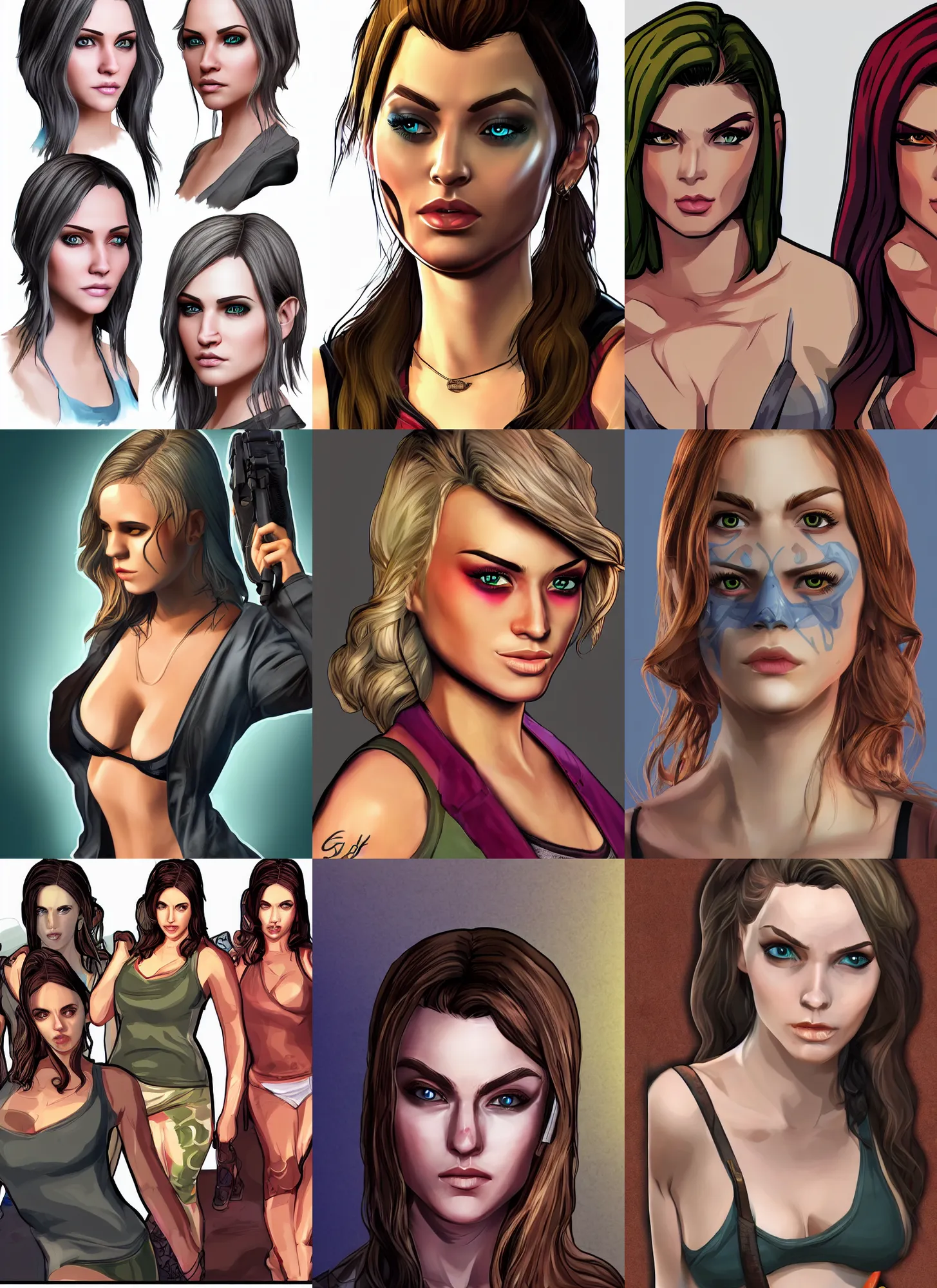 Prompt: cell shaded gta 5 and full body d & d style female beautiful face