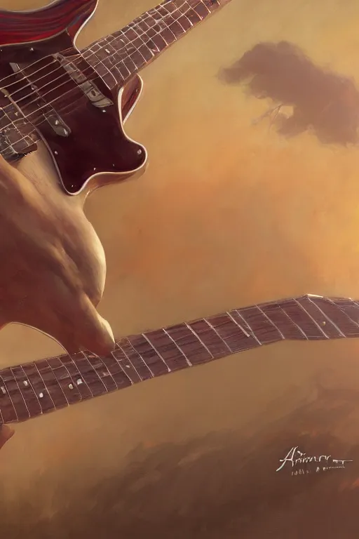 Image similar to fender guitar lost in the space, detailed, 8 k, trending on artstation, smooth, sharp focus artwork by mark arian, artgerm, mark keathley, greg rutkowski