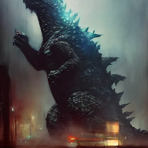 Image similar to godzilla by jeremy mann