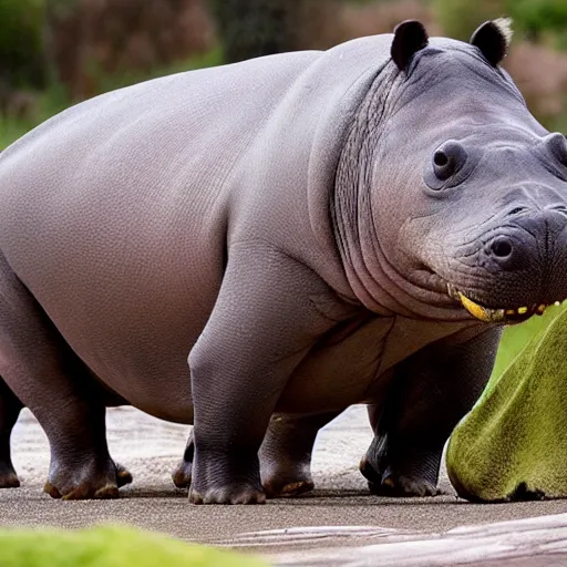 Image similar to photo of a hybrid between a hippo and a walrus