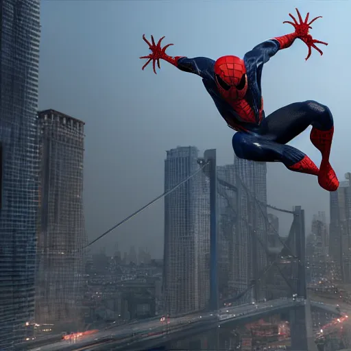 Image similar to a single venom and spider - man hybrid, dslr, cinematic, volumetric lighting, 8 k resolution, photorealistic