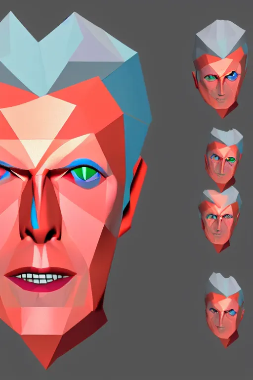 Prompt: low poly david bowie character, high resolution, hd, 4k