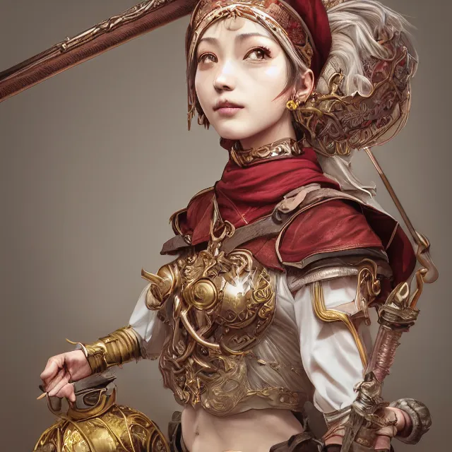 Image similar to studio portrait of neutral good colorful female cleric bard healer as absurdly beautiful, elegant, young skinny gravure idol, ultrafine hyperrealistic detailed face illustration by kim jung gi, irakli nadar, intricate linework, sharp focus, bright colors, matte, octopath traveler, final fantasy, unreal engine highly rendered, global illumination, radiant light, intricate environment