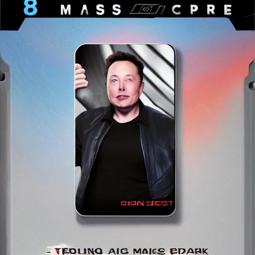 Image similar to elon musk, the trading card game, 8 k digital illustration