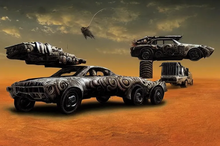 Prompt: a mad max style vehicle designed by igor morski