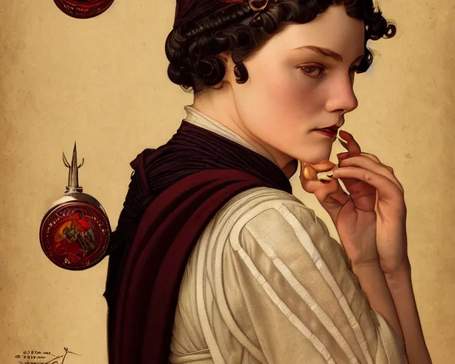 Image similar to photography of coles phillips, deep focus, d & d, fantasy, intricate, elegant, highly detailed, digital painting, artstation, concept art, matte, sharp focus, illustration, hearthstone, art by artgerm and greg rutkowski and alphonse mucha