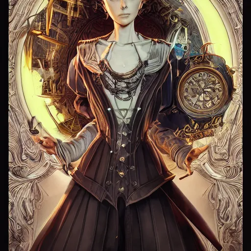 Image similar to the portrait of the lawful evil sorceress lawyer as an absurdly beautiful, graceful, elegant, sophisticated, woman, an ultrafine hyperdetailed illustration by kim jung gi, irakli nadar, intricate linework, bright colors, octopath traveler, final fantasy, unreal engine 5 highly rendered, global illumination, radiant light, detailed and intricate environment