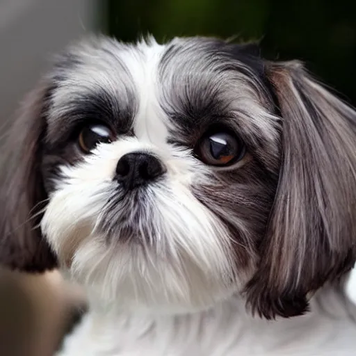 Image similar to a shih tzu, mixed with tabby cat