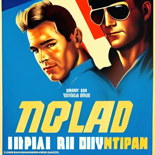 Image similar to hungarian movie poster for top gun, painted