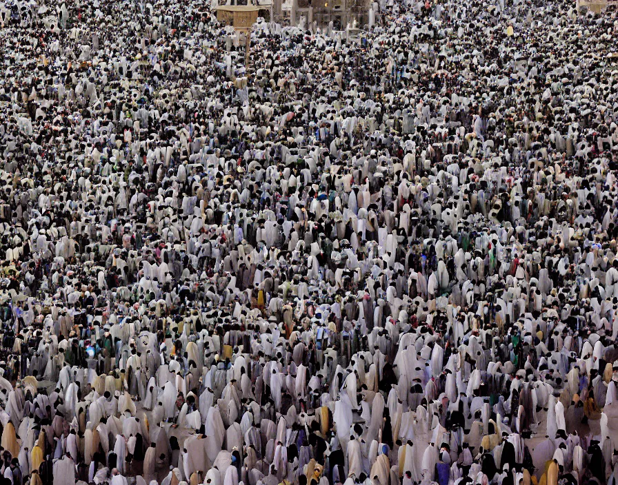 Image similar to thanos among pilgrim in mecca hajj season, photo real, Eastman EXR 50D 5245/7245