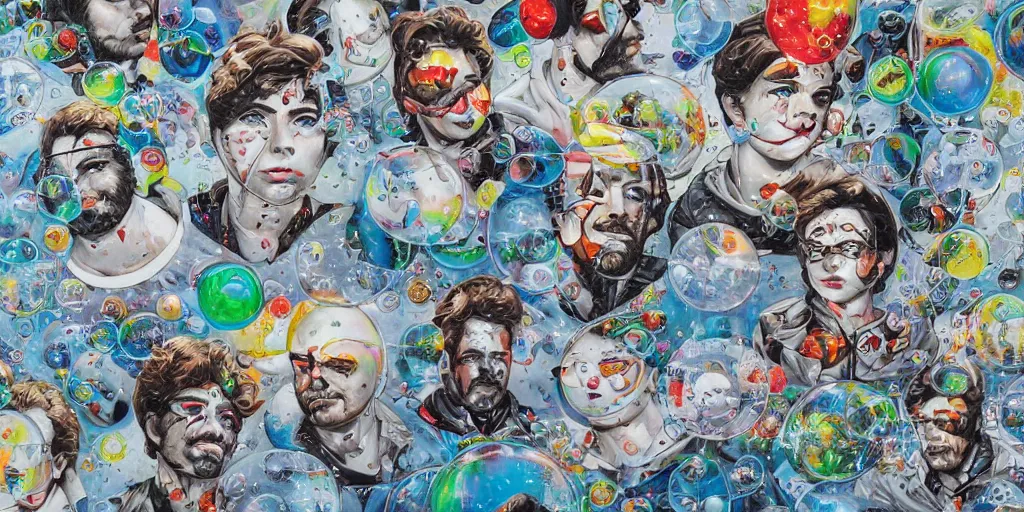 Image similar to multiverse bubbles in the sky, by sandra chevrier