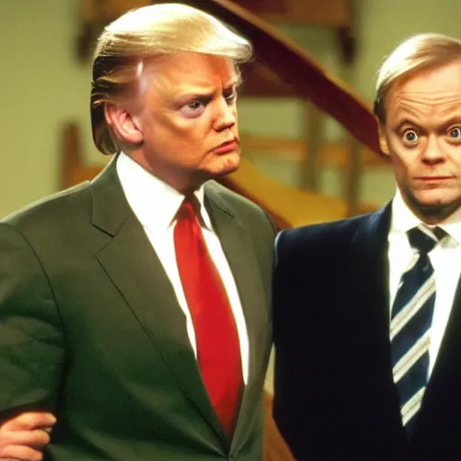 Image similar to Niles Crane cross-examining Donald Trump