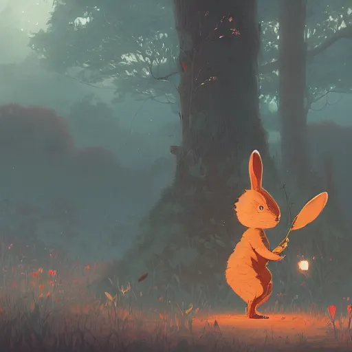 Image similar to cute rabbit by victo ngai and andreas rocha and greg rutkowski trending on artstation unreal engine 8 k hd wallpaperjpeg artifact blur