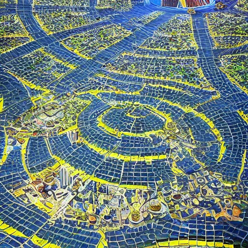 Image similar to solarpunk San Francisco painting by Vincent Callebaut