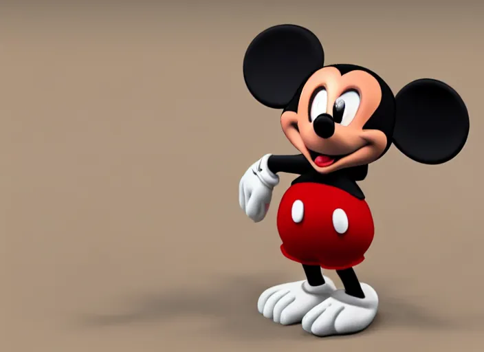 Prompt: mickie mouse in 3 d, in the style of disney