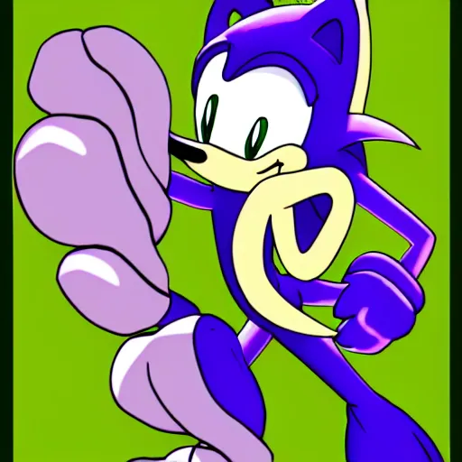 Prompt: a purple pangolin in the style of Sonic the hedgehog