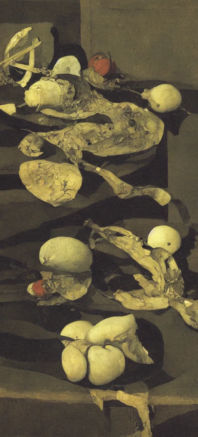 Prompt: a vanitas still life by wyeth