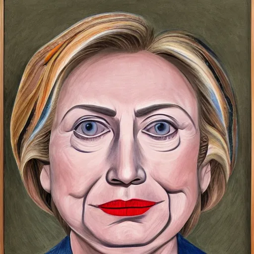 Image similar to very detailed portrait of 1 9 9 0 s hillary clinton, painted by francesco clemente, from the guggenheim