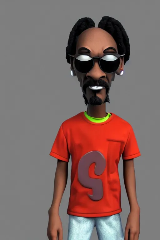 Prompt: snoop dogg, 3 d rendered pixar character, smokey background