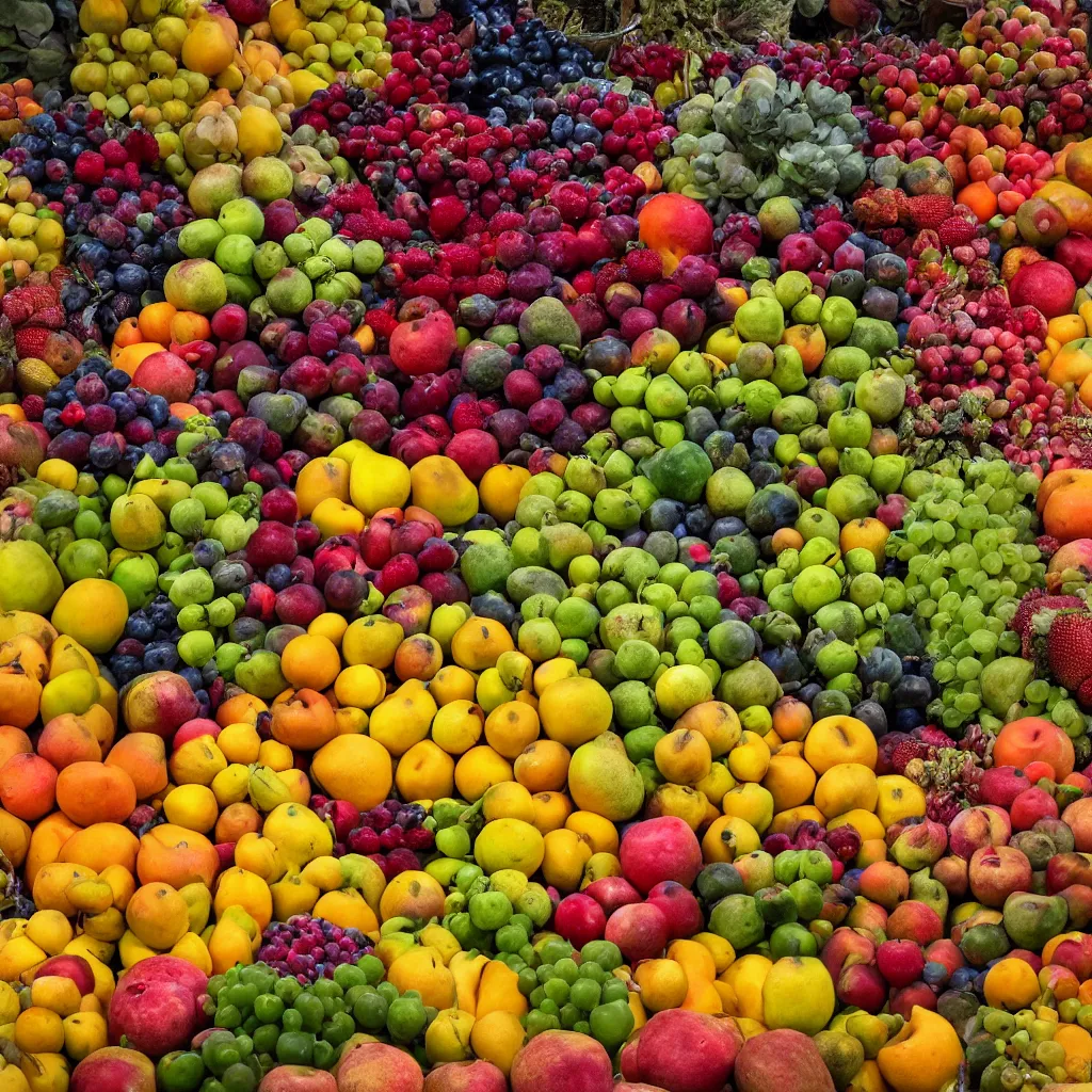 Image similar to 8 k award winning photo of fruits