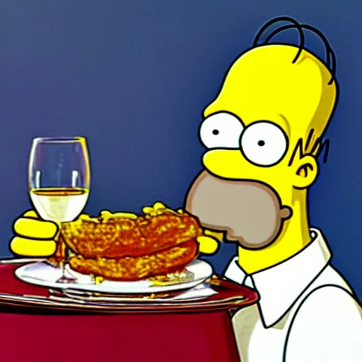 Image similar to homer simpson eating garlic