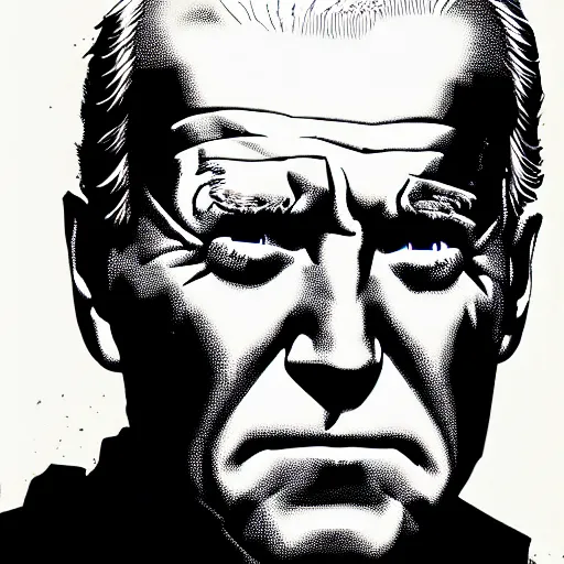 Image similar to Joe Biden looking sinister, by Tsutomu Nihei, highly detailed