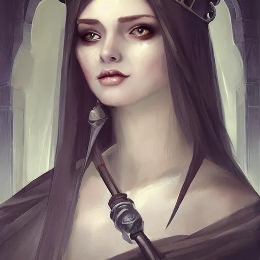 Prompt: beautiful young medieval queen by charlie bowater