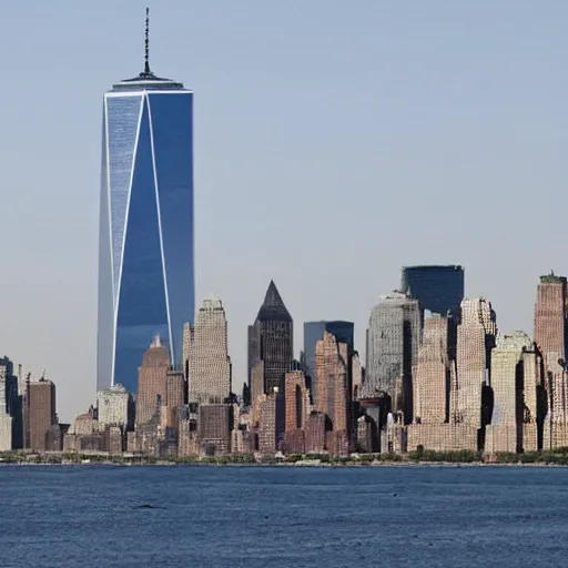 Image similar to UFO crashing into World trade center