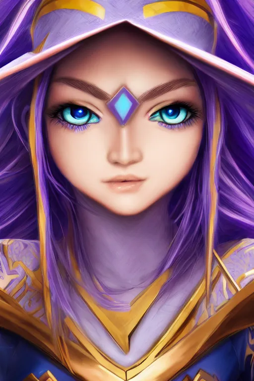 Image similar to dark magician girl from Yu-Gi-Oh, ultra detailed, digital art, 8k ,character ,realistic, portrait, hyperrealistic