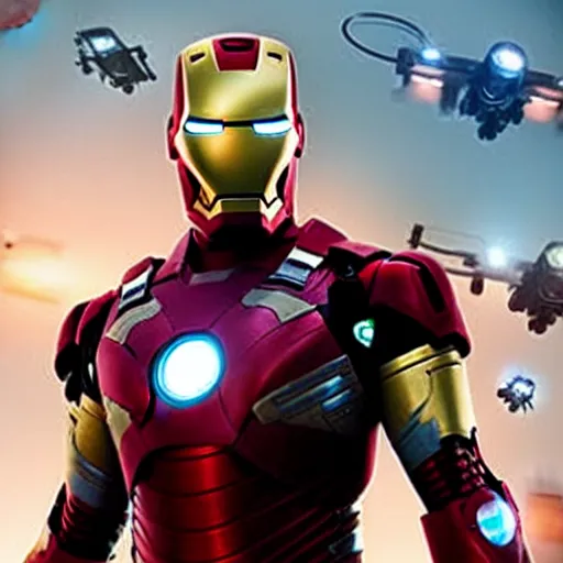 Image similar to film still of Samuel L Jackson as Iron Man, in new Avengers film