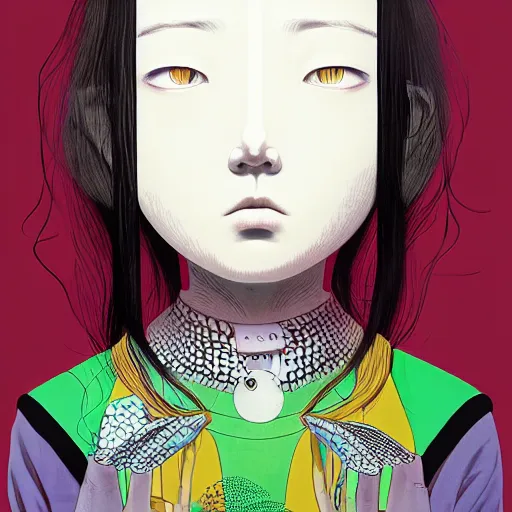 Image similar to a portrait of a girl by inio asano, beeple and james jean, chiho aoshima color scheme