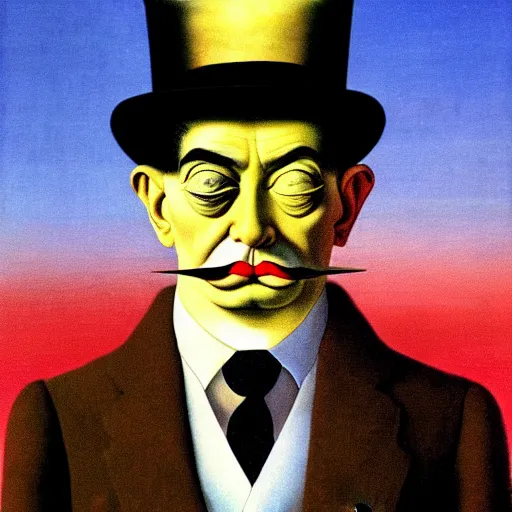 Prompt: a true human mastermind, the pinnacle of human existence, purpose and power, in the style of dali and magritte,