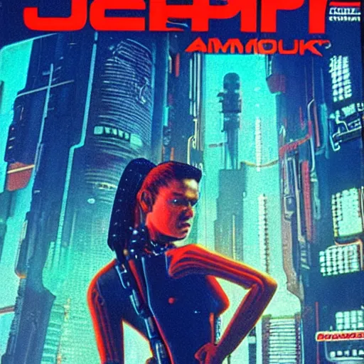 Image similar to cable plugged into cyberdeck, back of head, cyberpunk woman, computer, 1 9 7 9 omni magazine cover, style by vincent di fate, cyberpunk 2 0 2 0