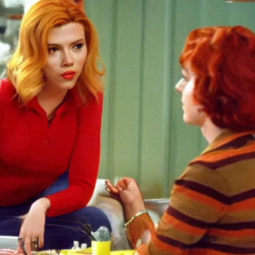 Image similar to a tv still of scarlett johansson as donna pinciotti of That 70's show