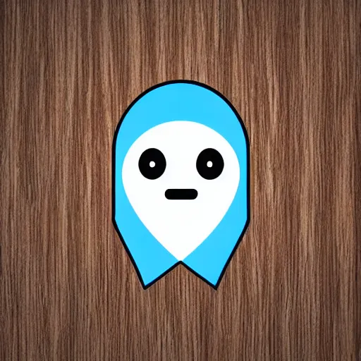 Image similar to ghost as hello emoji, telegram sticker design, flat design, glossy design, white outline